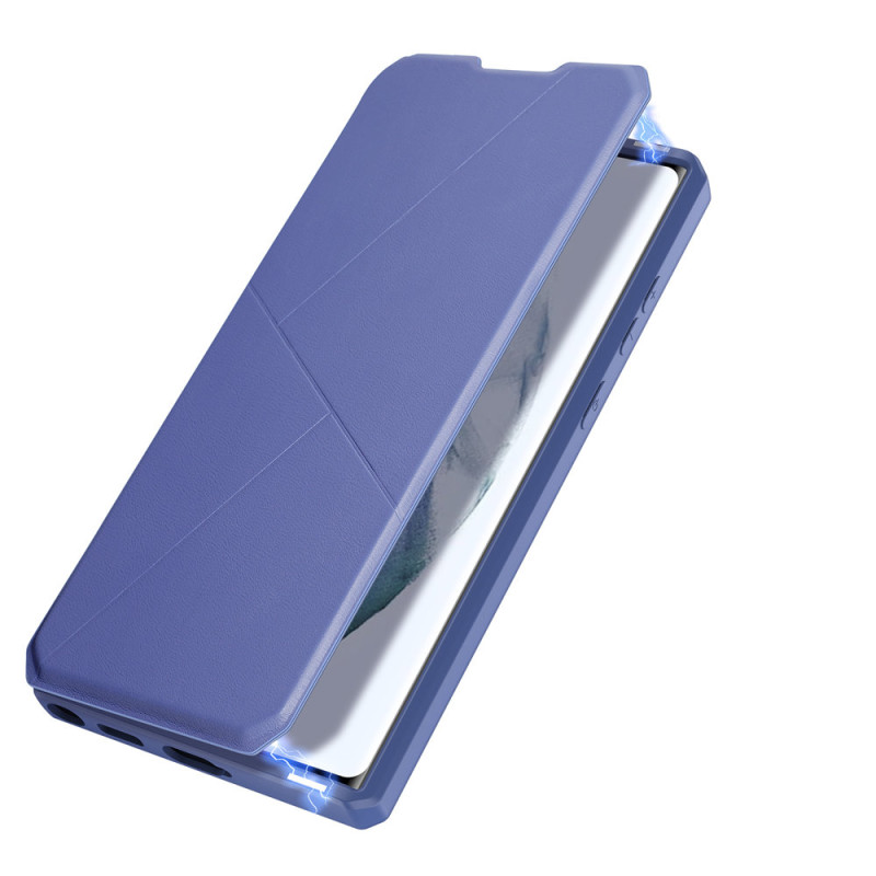 DUX DUCIS Skin X dėklo dėklo dangtelis su atvartu, skirtas Samsung Galaxy S22 Ultra blue