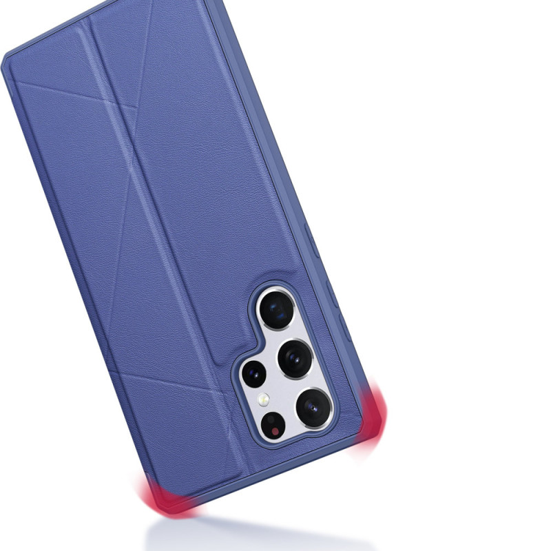 DUX DUCIS Skin X dėklo dėklo dangtelis su atvartu, skirtas Samsung Galaxy S22 Ultra blue