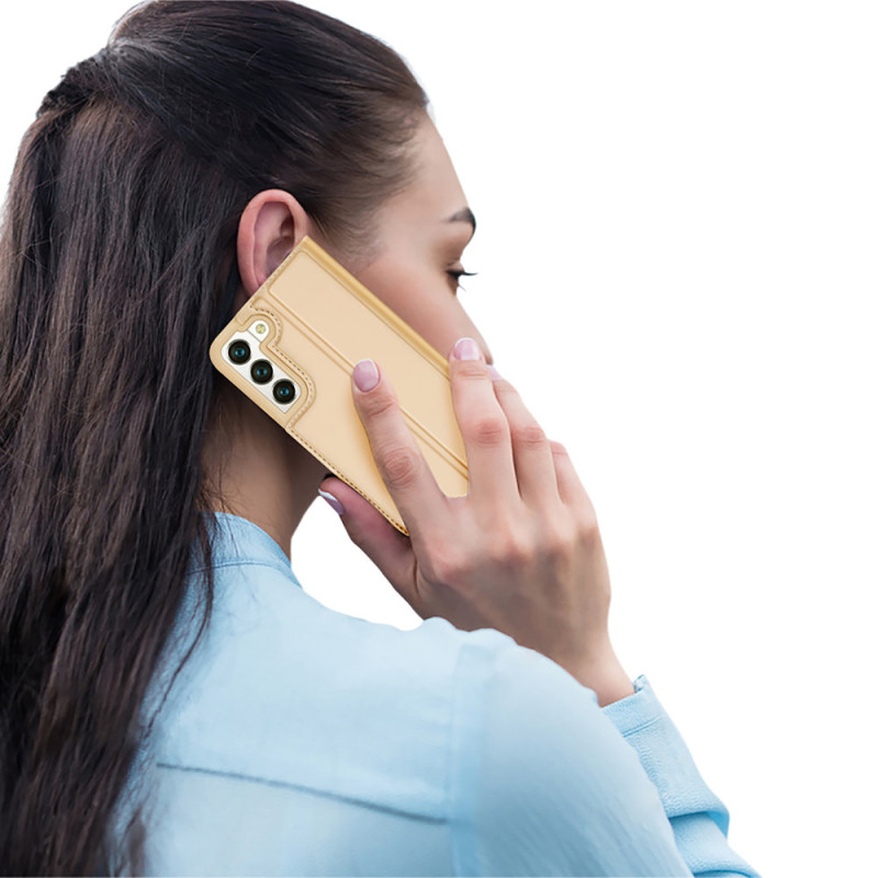 Dux Ducis Skin Pro dėklo dėklo dangtelis su atvartu, skirtas Samsung Galaxy S22 auksui