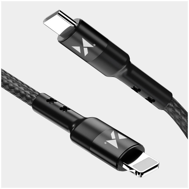 Kabelis USB-C iPhone Lightning Power Delivery 18W 2m juodas