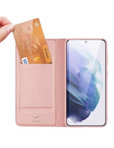Dux Ducis Skin Pro dėklo dėklo dangtelis su atvartu, skirtas Samsung Galaxy S22+ (S22 Plus) rožinis
