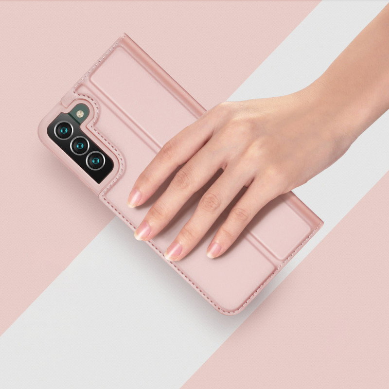 Dux Ducis Skin Pro dėklo dėklo dangtelis su atvartu, skirtas Samsung Galaxy S22+ (S22 Plus) rožinis