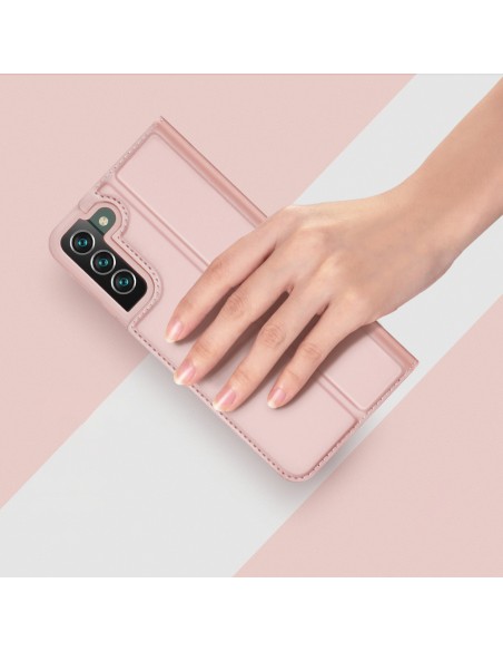 Dux Ducis Skin Pro dėklo dėklo dangtelis su atvartu, skirtas Samsung Galaxy S22+ (S22 Plus) rožinis