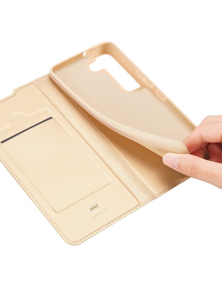 Dux Ducis Skin Pro dėklo dėklo dangtelis su atvartu, skirtas Samsung Galaxy S22+ (S22 Plus) auksui Dux Ducis Skin Pro dėklo dėklo dangtelis su atvartu, skirtas Samsung Galaxy S22+ (S22 Plus) auksui