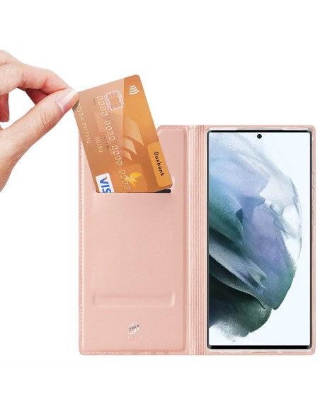 Dux Ducis Skin Pro dėklo dėklo dėklas su atvartu, skirtas Samsung Galaxy S22 Ultra pink Dux Ducis Skin Pro dėklo dėklo dėklas su atvartu, skirtas Samsung Galaxy S22 Ultra pink