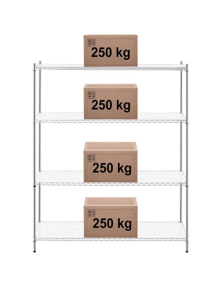 Ažūrinis laikymo lentynas su 4 lentynomis + 4 kilimėliai iki 1 t 1000 kg 150x60x180 cm Ažūrinis laikymo lentynas su 4 lentynomis + 4 kilimėliai iki 1 t 1000 kg 150x60x180 cm