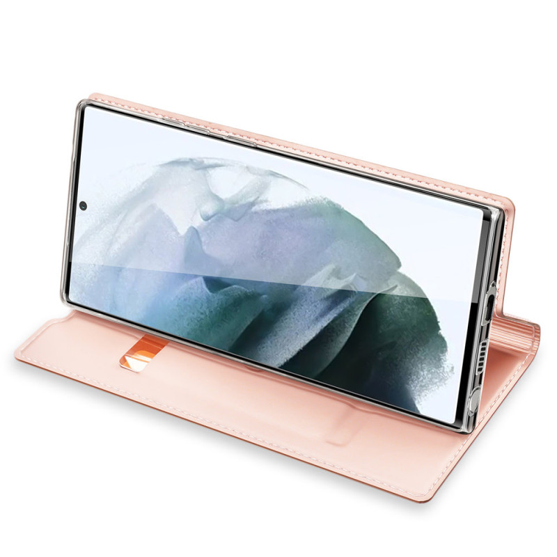 Dux Ducis Skin Pro dėklo dėklo dėklas su atvartu, skirtas Samsung Galaxy S22 Ultra pink