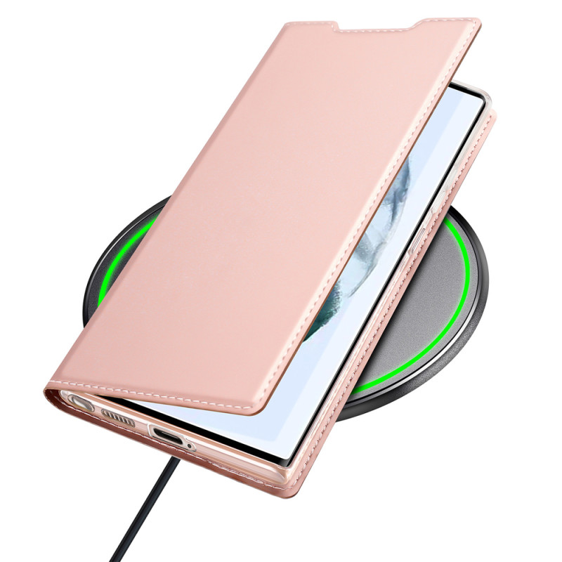 Dux Ducis Skin Pro dėklo dėklo dėklas su atvartu, skirtas Samsung Galaxy S22 Ultra pink