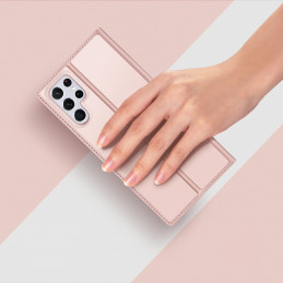 Dux Ducis Skin Pro dėklo dėklo dėklas su atvartu, skirtas Samsung Galaxy S22 Ultra pink