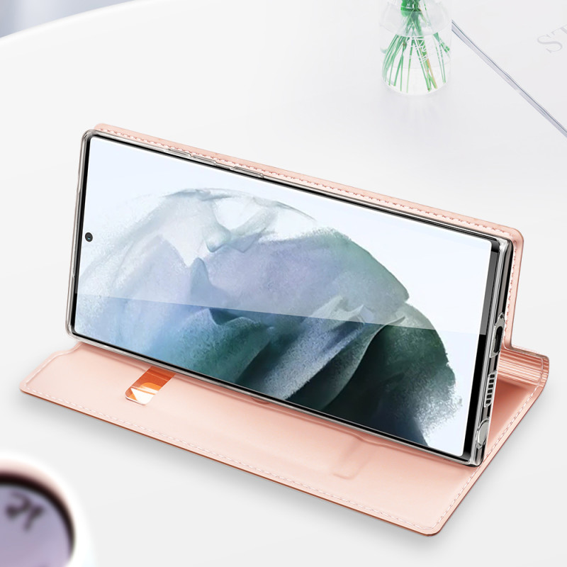 Dux Ducis Skin Pro dėklo dėklo dėklas su atvartu, skirtas Samsung Galaxy S22 Ultra pink