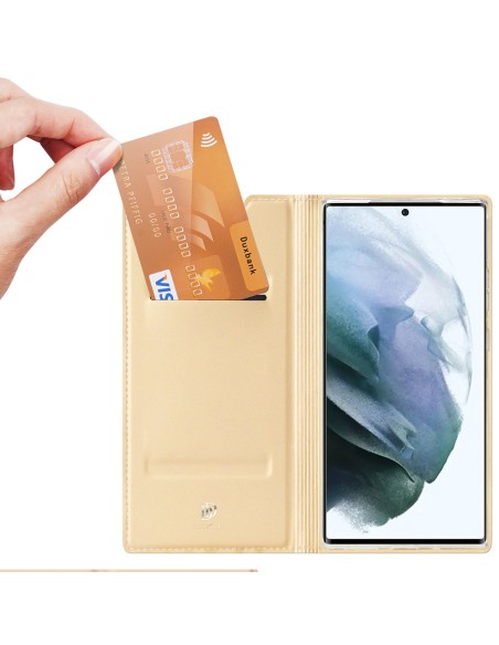 Dux Ducis Skin Pro dėklo dėklo dangtelis su atvartu, skirtas Samsung Galaxy S22 Ultra auksui Dux Ducis Skin Pro dėklo dėklo dangtelis su atvartu, skirtas Samsung Galaxy S22 Ultra auksui