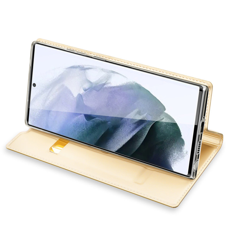 Dux Ducis Skin Pro dėklo dėklo dangtelis su atvartu, skirtas Samsung Galaxy S22 Ultra auksui