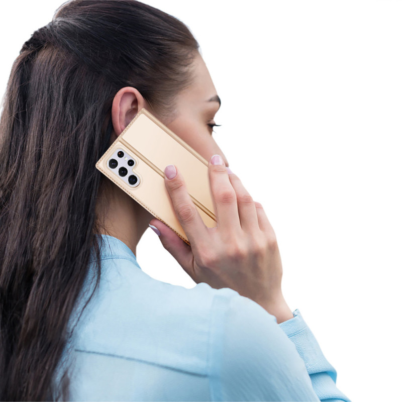Dux Ducis Skin Pro dėklo dėklo dangtelis su atvartu, skirtas Samsung Galaxy S22 Ultra auksui