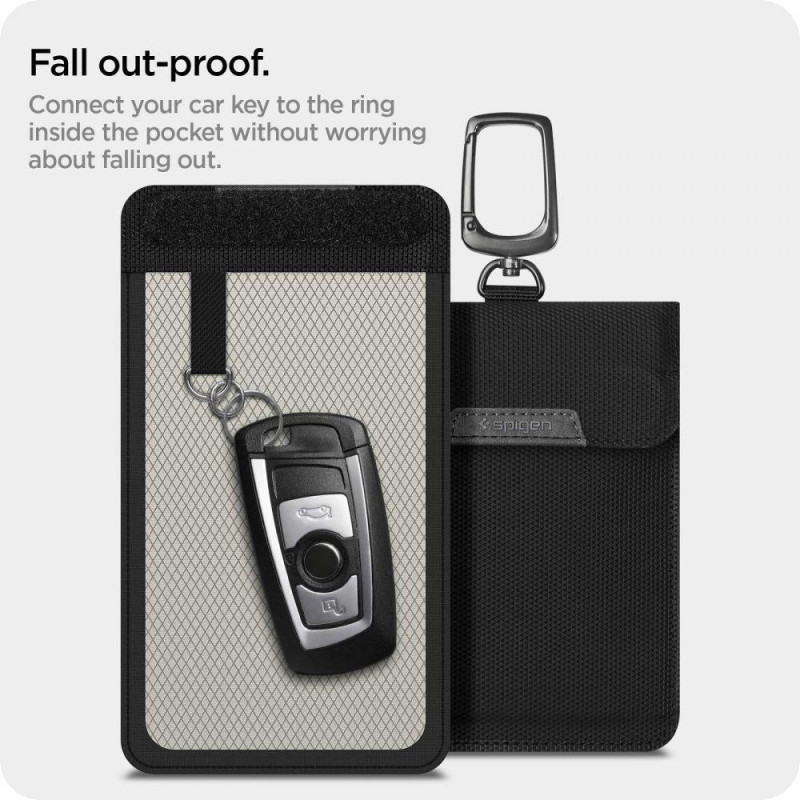 Apsaugos nuo vagystės Spigen Pouch Keyless RFID signalo blokatorius - juodas