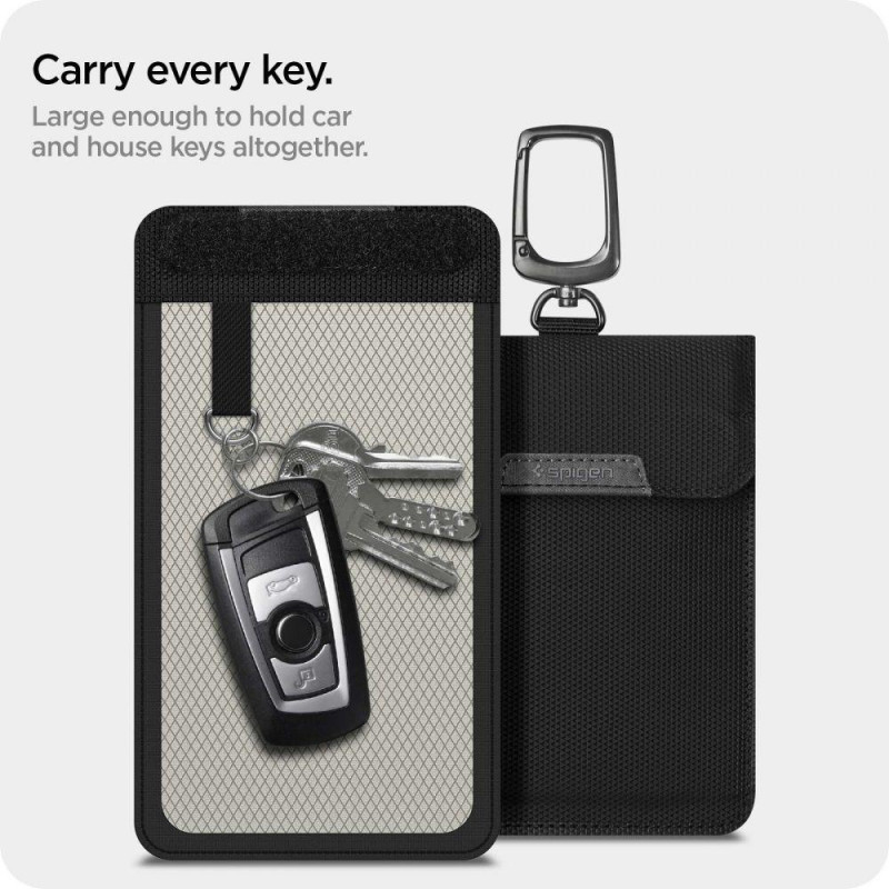 Apsaugos nuo vagystės Spigen Pouch Keyless RFID signalo blokatorius - juodas