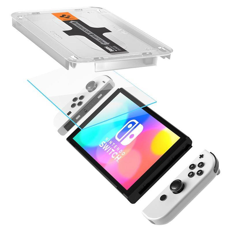 Spigen Glas.tR EZ Fit grūdintas stiklas Nintendo Switch OLED - 2 vnt.