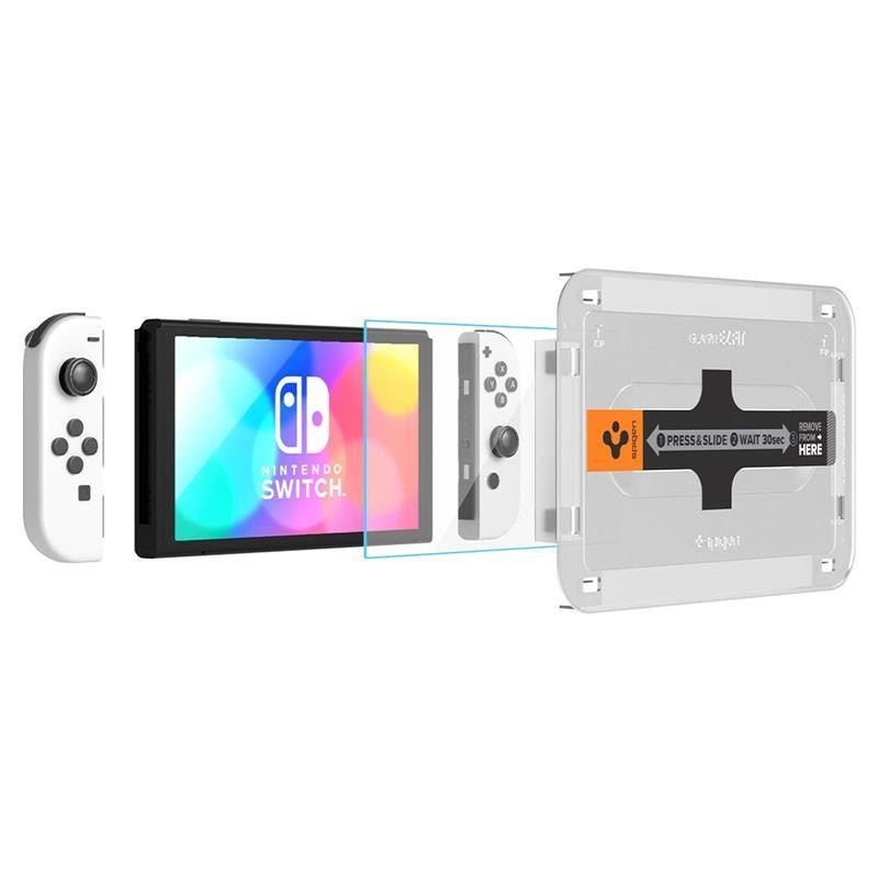 Spigen Glas.tR EZ Fit grūdintas stiklas Nintendo Switch OLED - 2 vnt.