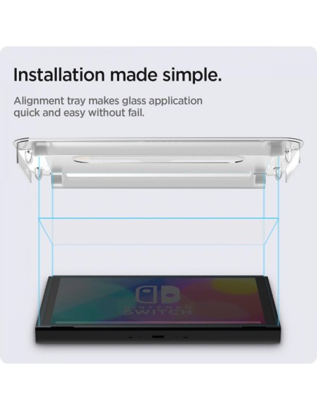 Spigen Glas.tR EZ Fit grūdintas stiklas Nintendo Switch OLED - 2 vnt. Spigen Glas.tR EZ Fit grūdintas stiklas Nintendo Switch OLED - 2 vnt.