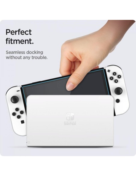Spigen Glas.tR EZ Fit grūdintas stiklas Nintendo Switch OLED - 2 vnt. Spigen Glas.tR EZ Fit grūdintas stiklas Nintendo Switch OLED - 2 vnt.