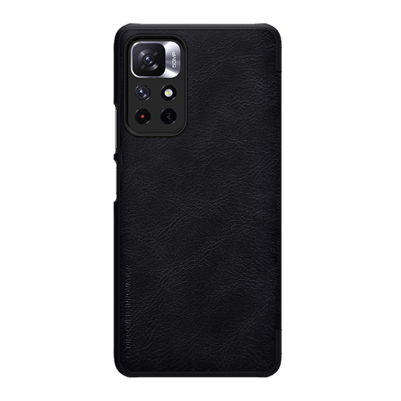 Nillkin Qin Case Flip Case, skirtas Xiaomi Redmi Note 11T 5G / 11S 5G / 11 5G (Kinija) / Poco M4 Pro 5G – juodas