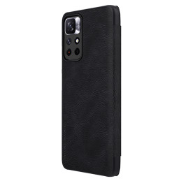 Nillkin Qin Case Flip Case, skirtas Xiaomi Redmi Note 11T 5G / 11S 5G / 11 5G (Kinija) / Poco M4 Pro 5G – juodas