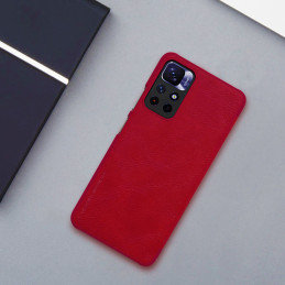 Nillkin Qin Case Flip Case, skirtas Xiaomi Redmi Note 11T 5G / 11S 5G / 11 5G (Kinija) / Poco M4 Pro 5G – juodas