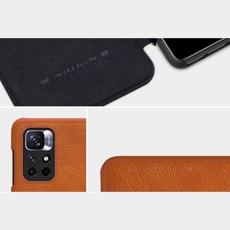 Nillkin Qin dėklas, skirtas Xiaomi Redmi Note 11T 5G / Note 11S 5G / Note 11 5G (Kinija) / Poco M4 Pro 5G fotoaparato ap...
