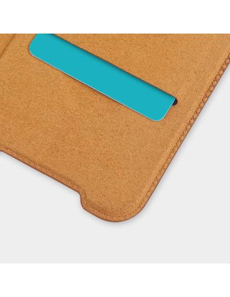 Nillkin Qin dėklas, skirtas Samsung Galaxy A33 5G fotoaparato apsaugai, dėklo dėklas, atverčiamas dėklas, juodas