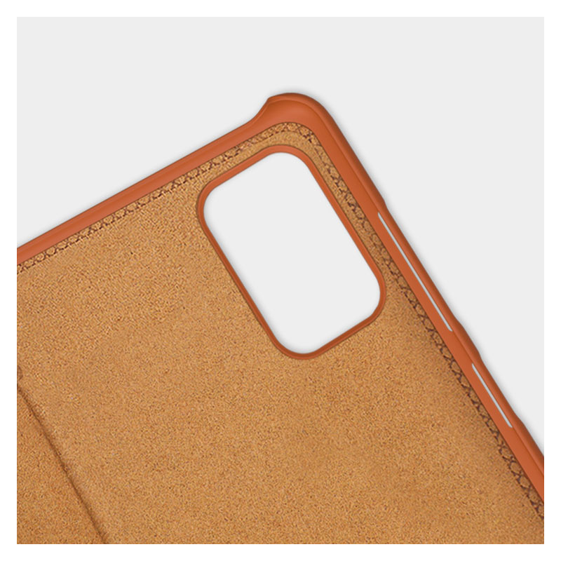 Nillkin Qin dėklas, skirtas Samsung Galaxy A33 5G fotoaparato apsaugai, dėklo dėklas, atverčiamas dėklas, juodas