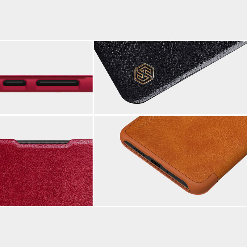 Nillkin Qin dėklas, skirtas Samsung Galaxy A33 5G fotoaparato apsaugai, dėklo dėklas, atverčiamas dėklas, juodas