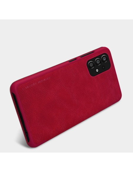 Nillkin Qin dėklas, skirtas Samsung Galaxy A33 5G fotoaparato apsaugai, dėklo dėklas, atverčiamas dėklas, juodas