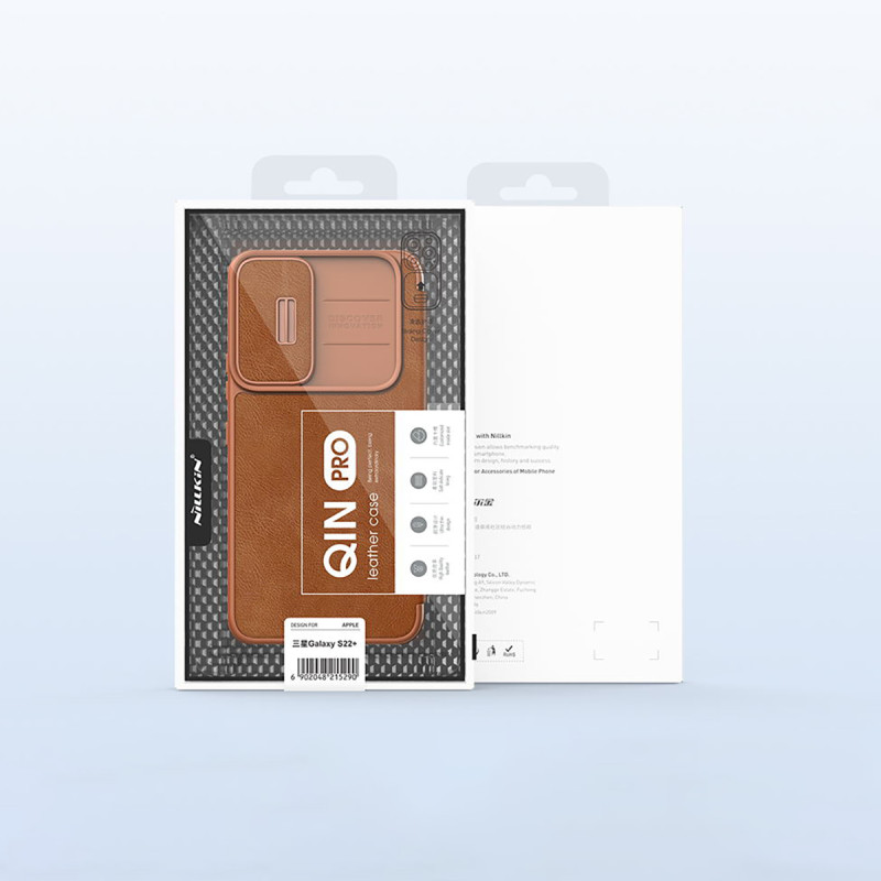 Nillkin Qin Leather Pro Case Dėklas, skirtas Samsung Galaxy S22+ (S22 Plus) Kamera Protector Dėklas Dėklas Flip Case Juo...
