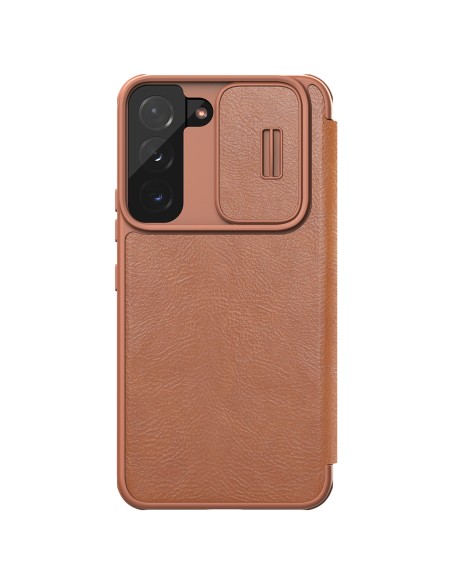 Nillkin Qin Leather Pro Case Dėklas, skirtas Samsung Galaxy S22+ (S22 Plus) Camera Protector Dėklas Dėklas Flip Case Rud...