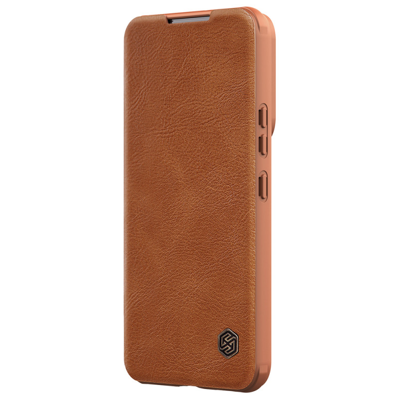 Nillkin Qin Leather Pro Case Dėklas, skirtas Samsung Galaxy S22+ (S22 Plus) Camera Protector Dėklas Dėklas Flip Case Rud...