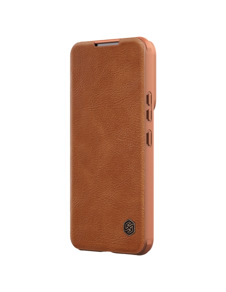 Nillkin Qin Leather Pro Case Dėklas, skirtas Samsung Galaxy S22+ (S22 Plus) Camera Protector Dėklas Dėklas Flip Case Rud...