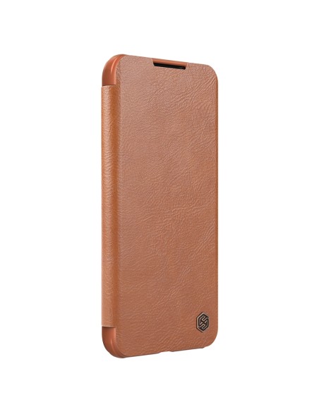 Nillkin Qin Leather Pro Case Dėklas, skirtas Samsung Galaxy S22+ (S22 Plus) Camera Protector Dėklas Dėklas Flip Case Rud...