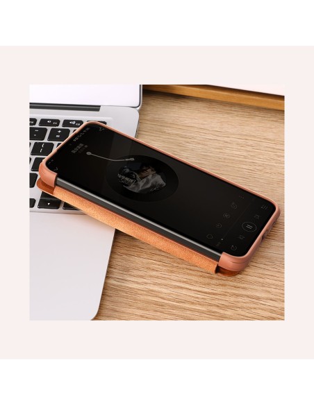 Nillkin Qin Leather Pro Case Dėklas, skirtas Samsung Galaxy S22+ (S22 Plus) Camera Protector Dėklas Dėklas Flip Case Rud...