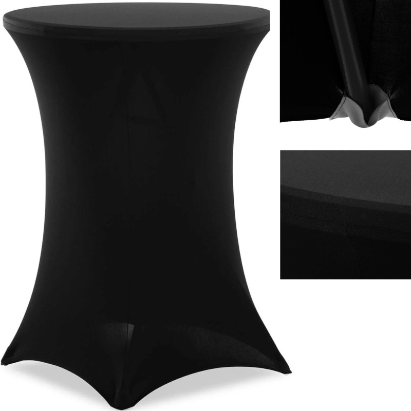 Universalus elastingas užvalkalas baro stalui, sk. 80 cm juodos spalvos