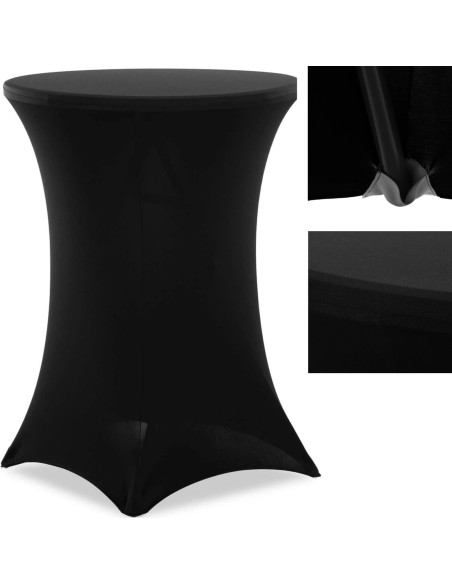 Universalus elastingas užvalkalas baro stalui, sk. 80 cm juodos spalvos