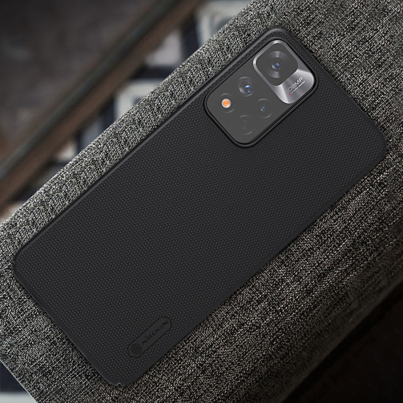 Nillkin Super Frosted Shield Pro patvarus dėklo dangtelis skirtas Xiaomi Redmi Note 11 Pro+ 5G juodas