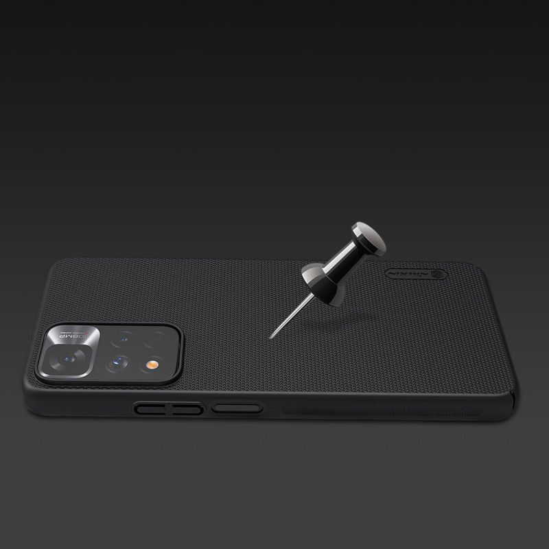Nillkin Super Frosted Shield Pro patvarus dėklo dangtelis skirtas Xiaomi Redmi Note 11 Pro+ 5G juodas