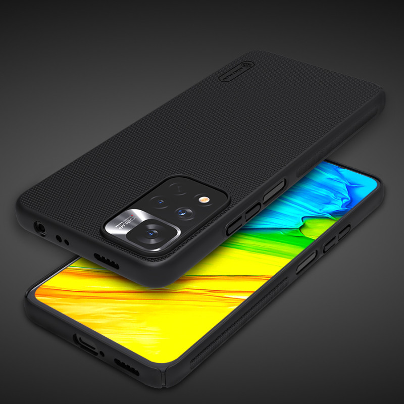 Nillkin Super Frosted Shield Pro patvarus dėklo dangtelis skirtas Xiaomi Redmi Note 11 Pro+ 5G juodas