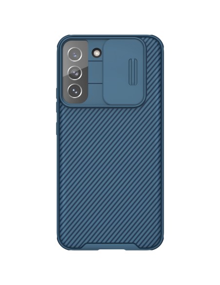 Nillkin CamShield Pro Case Armored Case Cover kameros apsauga, skirta Samsung Galaxy S22+ (S22 Plus) mėlyna