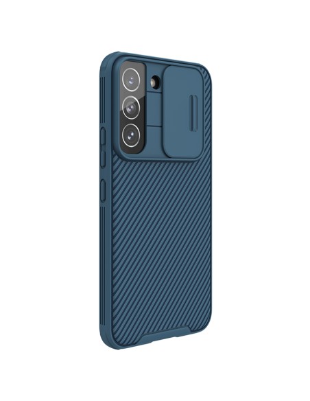 Nillkin CamShield Pro Case Armored Case Cover kameros apsauga, skirta Samsung Galaxy S22+ (S22 Plus) mėlyna
