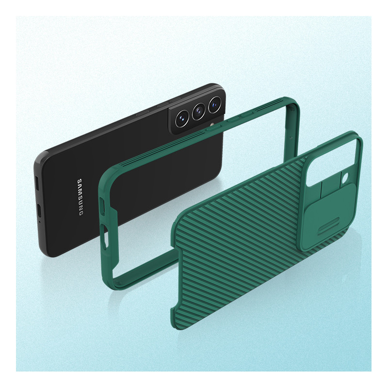 Nillkin CamShield Pro Case Armored Case Cover kameros apsauga, skirta Samsung Galaxy S22+ (S22 Plus) mėlyna
