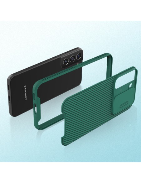 Nillkin CamShield Pro Case Armored Case Cover kameros apsauga, skirta Samsung Galaxy S22+ (S22 Plus) mėlyna