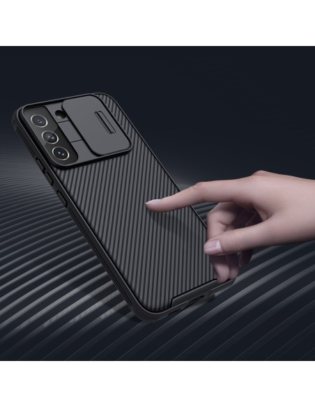 Nillkin CamShield Pro Case Armored Case Cover kameros apsauga, skirta Samsung Galaxy S22+ (S22 Plus) mėlyna