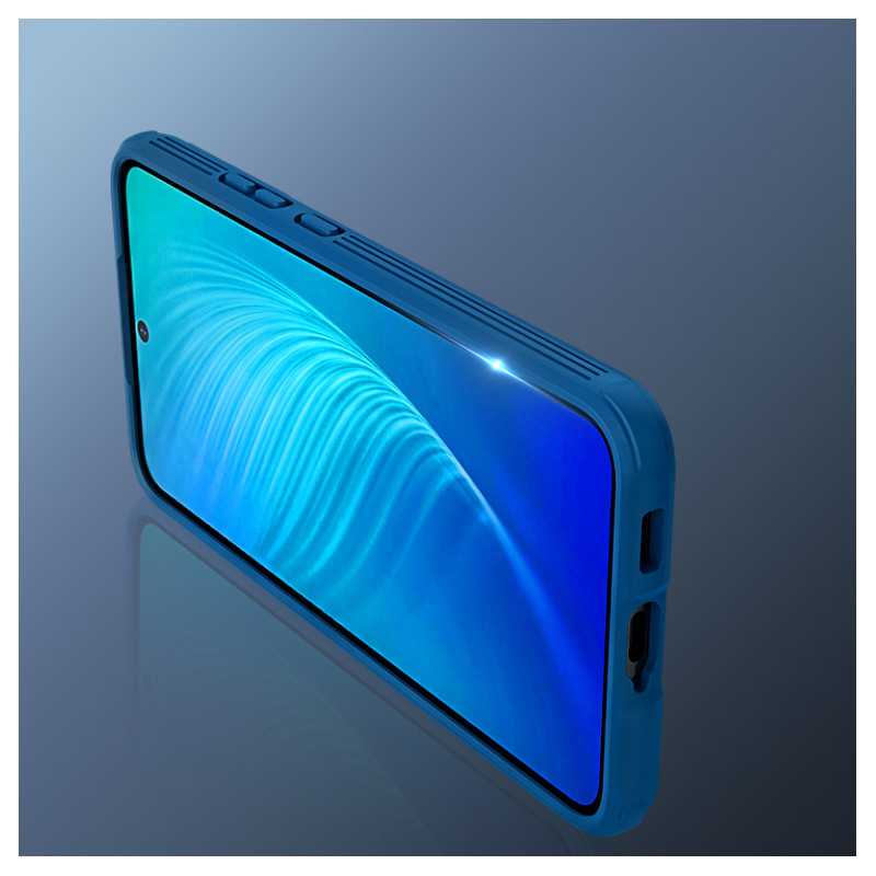 Nillkin CamShield Pro Case Armored Case Cover kameros apsauga, skirta Samsung Galaxy S22+ (S22 Plus) mėlyna
