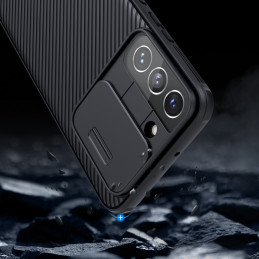 Nillkin CamShield Pro Case Armored Case Cover kameros apsauga, skirta Samsung Galaxy S22+ (S22 Plus) mėlyna