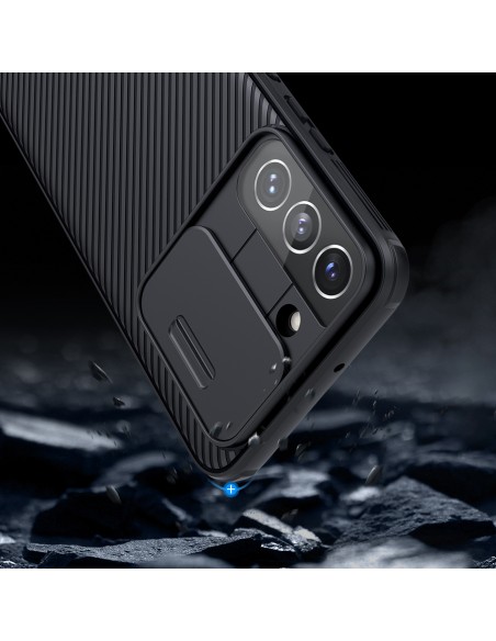Nillkin CamShield Pro Case Armored Case Cover kameros apsauga, skirta Samsung Galaxy S22+ (S22 Plus) mėlyna